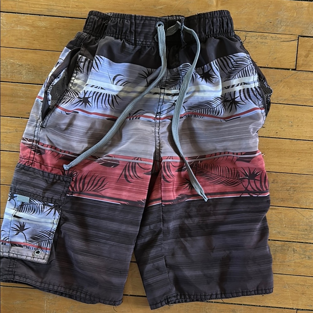 EUC Multicolor Striped Board Shorts swim trunks
